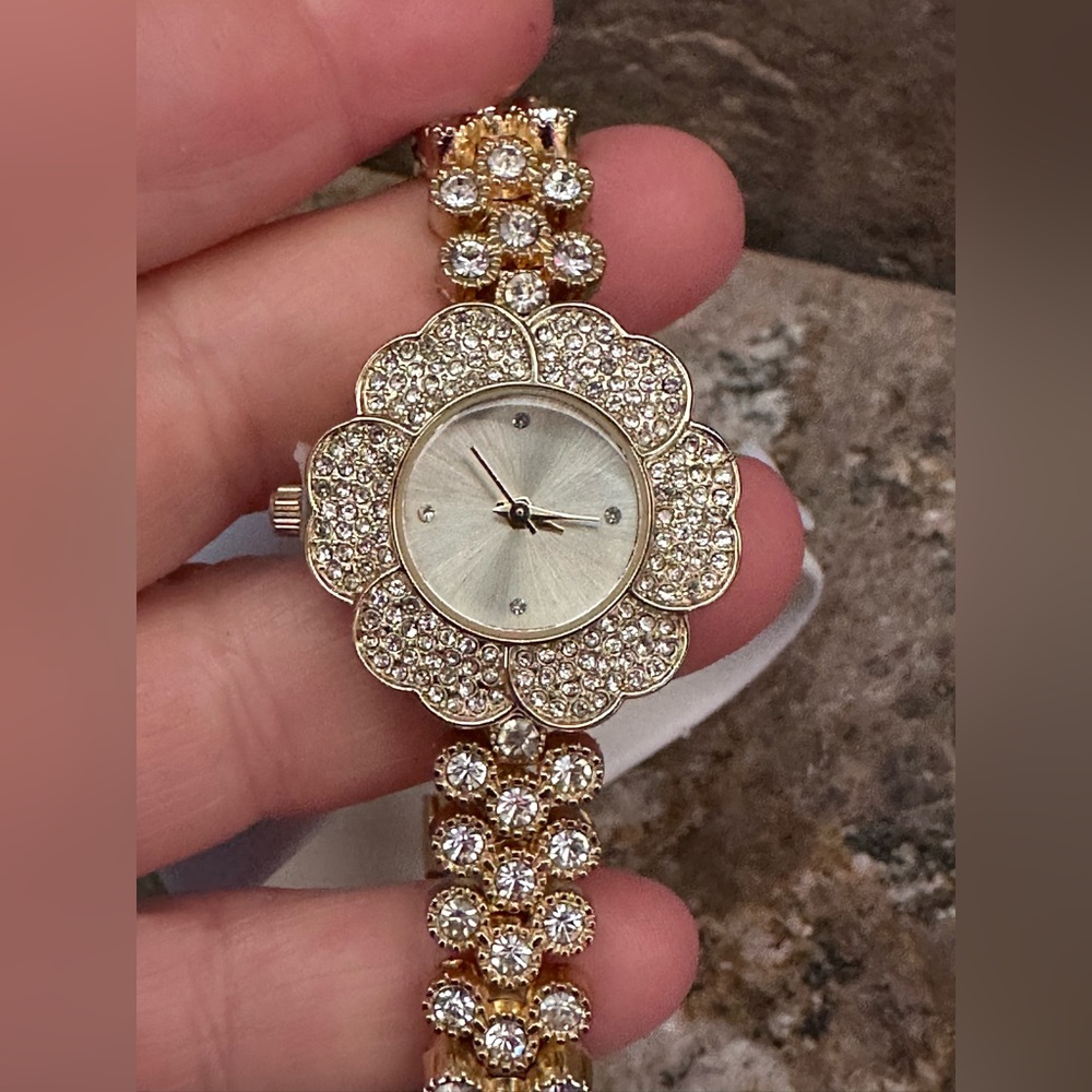 Charter Club Gold Clear Rhinestone Watch - Picture 11 of 14